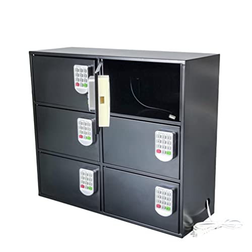 FixtureDisplays® Black Cell Phone Locker Charging Station Public & Private