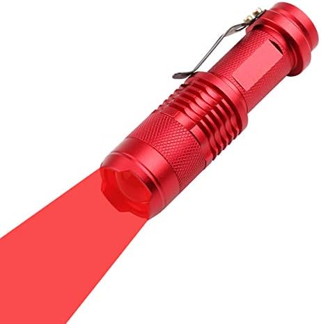 WAYLLSHINE Scalable Red LED 3 Mode Long Range Red Beam Red Light Flashlight, Red Flashlight Red LED Flashlight Torch with Red Light for Night Outdoor Work, Reading-Red House