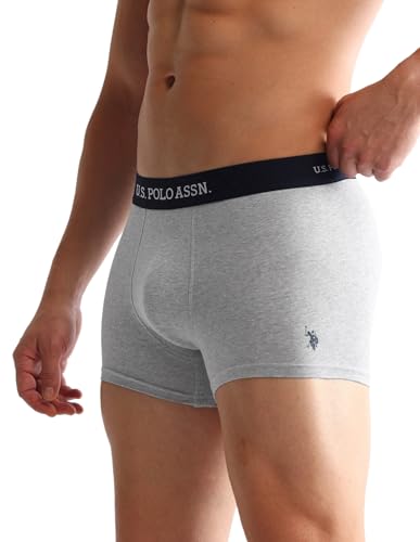 Image of U.S. Polo ASSN. Mens OET13 Anti Microbial Solid Underwear Trunks - Pack of 3