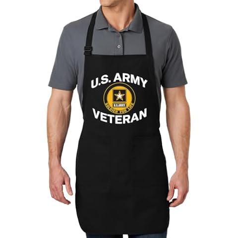 Buy Cool Shirts US Army Veteran Full Length Apron, Black Cover