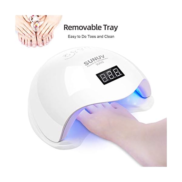 SUNUV SUN5 UV Light for Nails, UV Light Nail Lamp with Timer Settings, User Friendly UV Lamp Light for Nails, Smart LED UV Nail Light, LED UV Lamp for Gel Nails, Compatible with All Gel Types