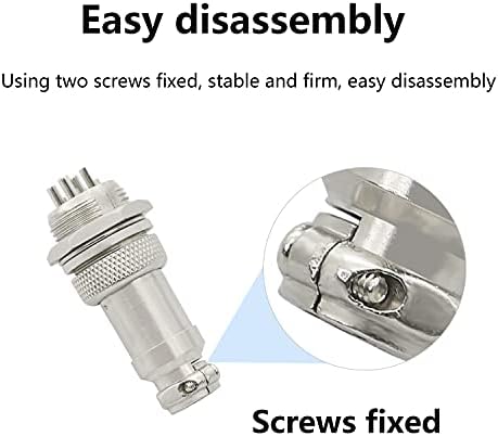 GELRHONR 4 Pin Metal Male Female Panel Connector,16mm Thread GX16 Aviation Plug Connector Assortment Kit 5A-2Set