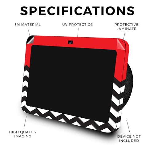 Image of Skin Compatible with Amazon Echo Show 8 (3rd Gen, 2023) - Red Chevron - Premium 3M Vinyl Protective Wrap Decal Cover - Easy to Apply | Crafted in The USA by MightySkins