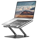 Laptop Stand Adjustable Laptop Stand for Desk Aluminum Laptop Stand Ergonomic Computer Stand Foldable Laptop Riser Portable Laptop Holder Compatible with All MacBook Notebook Laptop 10-17 Inch