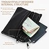 2 Pack Unisex Black Small Coin Pouch, 11 x 7.5cm, Small Zip Purse for Men & Women, Compact Coin Pouch and Card Holder, Purses for Women Size, Purse with Two Zipped Compartments #4