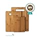 Bamboo Cutting Boards, Solid & Thick 3 Piece Wood Set with Extra Wide Handles by Just Bamboo
