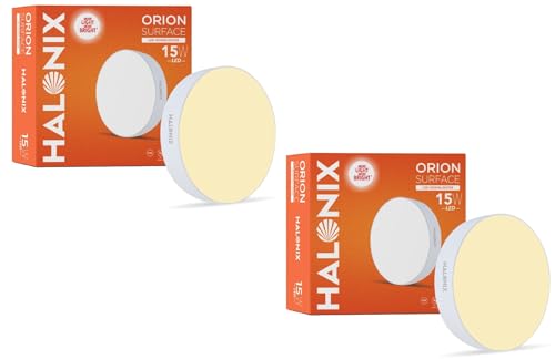 Halonix 15W Warm White Yellow Orion Round Led Rimless Surface downlighter| Led Ceiling Light for Home, Shop and Office |Pack of 2, Warm White Yellow. (B0CQ56X1VP) Amazon Price History, Amazon Price Tracker