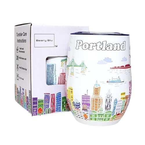 Beary Blu Portland City Themed 12oz Tumbler Stainless Steel