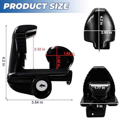 Image of Universal Trailer Hitch Locks, Durable Zinc Alloy Coupler Security Lock(Black)