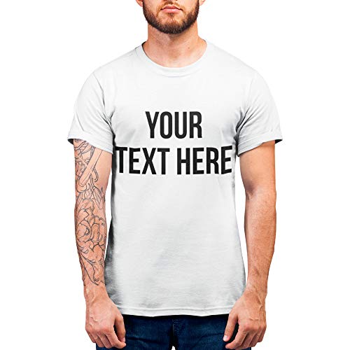 Purple Print House Personalised T-Shirt for Men Women Kids with Any Text Words T Shirt Printer Top Customised Printed Tshirts (Large - Mens, White)