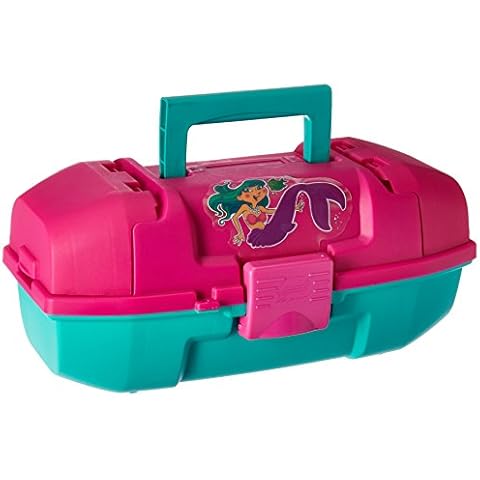 Frabill Plano Youth Mermaid Tackle Box, Magenta/Teal, Premium Tackle Storage Cover