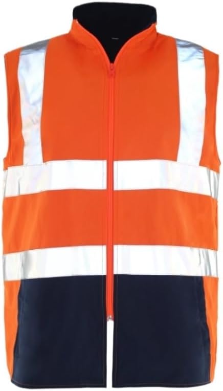Safety Vest, For Men And Women Autumn And Winter Warm Traffic Safety Vest Reflective Safety Vest(Orange,XX Large)