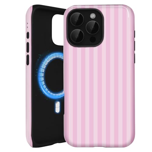 Amzfield for iPhone 16 Pro Striped Case Compatible with Magsafe, Light Pink by Amzfield - Used condition - Image 3