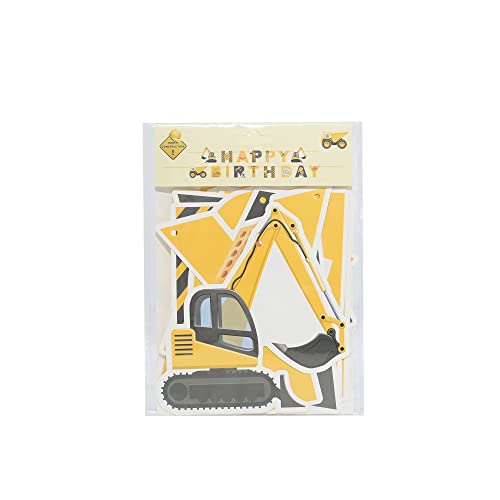 Happy Birthday Banner Truck Excavator Crane Birthday Decorations, Bunting Banner For Party Decorations, For Kids Birthday #TOP4