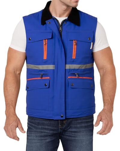 Image of Tool Vest for Men Electrician Reflective Work Vest Carpenters Multi-Pockets Safety Vests