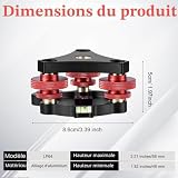Tripod Leveling Base, Camera Leveler with Bubble Level 3 Axis Tri Wheel Head 3/8" Thread +/-5° Adjustable Precise Angle Aluminum Alloy Tripod Head Leveling Base for Macro Panoramic Photography - 2