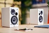 Edifier R1280T Active Bookshelf Speakers 2.0, Dual RCA Input, 42W RMS, 55Hz–20kHz, 4" Drivers, 0.5" Tweeters, Bass Reflect Port, with Wireless Remote, Wood Enclosure, White - Image 2