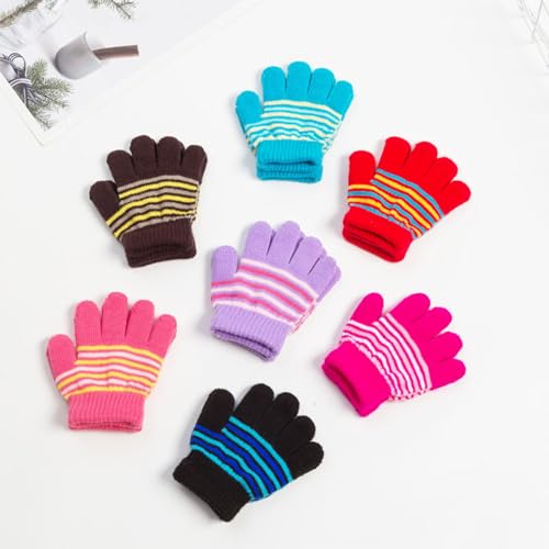 ljhnba Toddler Full Finger Gloves Stripe Gloves Knitted Mittens Winter Autumn Gloves Cycling Gloves For Baby Girl Boy2