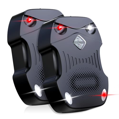 Morole Repellente Topi per Auto, Repellente Martore Auto con Flash | 9-65kHz Ultrasuoni per Topi a Batteria | Anti Martora, Faine, Donnole e Roditori | per Garage, Casa, Giardino (2 Pezzi)