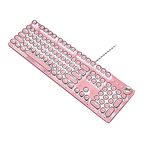 rll Gaming Mechanical Keyboard, Stylish Punk Backlit Mechanical Keyboard, Professional Wired Mechanical Gaming Keyboard for Desktop Laptops, PC Laptops for Gamers (Color : Pink)