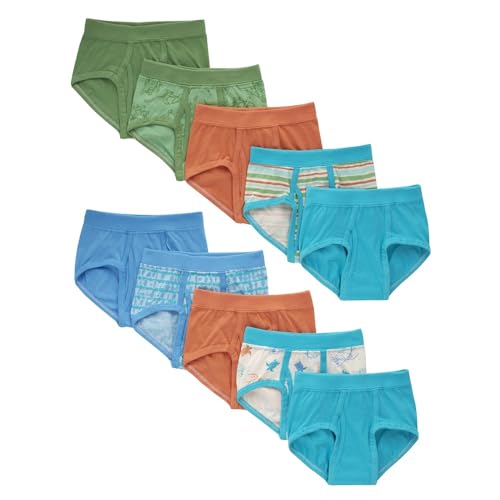 Image of Hanes Toddler Boys' Organic Cotton Underwear, Pure Comfort 100% Cotton Boxer Briefs Available, 10 & 7 Pack