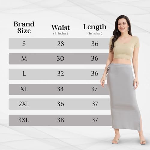 Image of TRASA Womens Saree Shapewear Petticoat, Cotton Lycra Petticoat, Skirts for Women, Shape Wear Dress for Saree