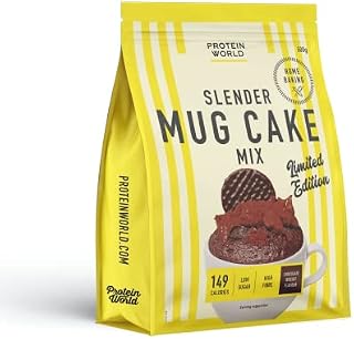 Protein World Slender Mug Cake Chocolate Buscuit High Protein No Added Sugar with Fat-Reduced Cocoa Powder, Natural Vanilla Flavouring, 12 Serving, 500g