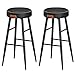 Produktbild VASAGLE EKHO Kollektion - Barhocker, 4er Set, Barstuhl, Küchenstuhl, Kunstleder, 76,2 cm hoch, für Küche, Esszimmer, einfacher Aufbau, tintenschwarz LBC290B01