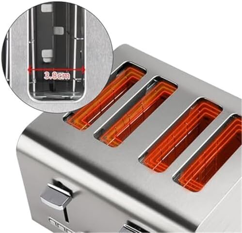 Fully Automatic Stainless Steel Toaster for 2/4/6 Slices - Extra Wide Slots, Defrost/Reheat/Cancel Functions, 7 Toasting Levels - Ideal for Home & Commercial Use