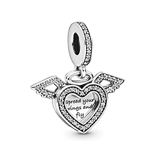 PANDORA Heart & Angel Wings, Clear CZ