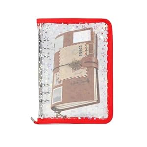 Generisch QOK6S807JD96HPSGB3KA Transparenter A5 Ordner Rot