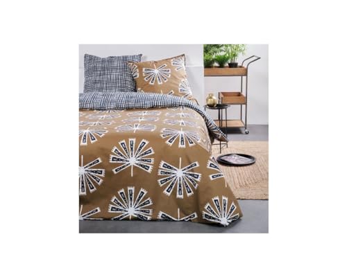 TODAY Parure De Lit Double Réversible Sunshine en Coton Imprimé - Bronze/Bleu - 240 X 220 Cm