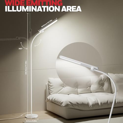 Image of Honeywell LED Floor Lamp Dimmable Gooseneck Reading Living Room Bedroom 77 inch