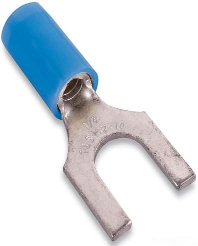 Stakon RB14-6F Fork Terminal, Standard, Nylon Insulated, 0.87-Inch Length by 0.31-Inch Width, Blue, 100-Pack