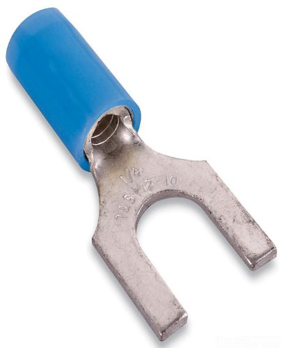Stakon RB14-6F Fork Terminal, Standard, Nylon Insulated, 0.87-Inch Length by 0.31-Inch Width, Blue, 100-Pack