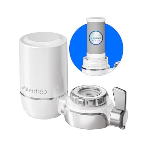 Waterdrop Water Filter for Sink Faucet, NSF Certified Water Purifier, 320 Gallon Tap Water Filter for Kitchen Sink, Reduces Chlorine, Lead-Free Materi