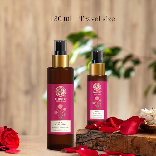 Image of Forest Essentials Facial Tonic Mist with Pure Rosewater | Hydrating Steam Distilled Ayurvedic Toner for Fresh, Dewy Skin | Minimises Pores & Refreshes Skin (Pack of 2)