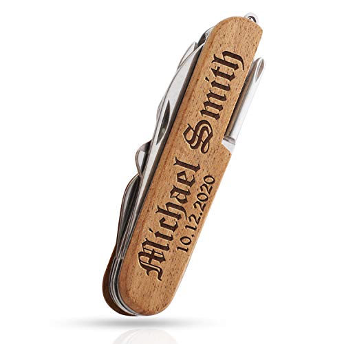 Personalized Pocket Knife, Personalized 8-Function Multi-Tool Pocket Knife, Custom Knives, Engraved Names, Groomsmen Gift, Gift for Him