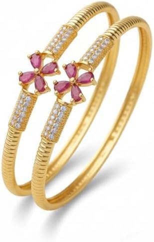 Traditional Gold Plated Textured Bangles Set, Self Pattern Design, Indian Style Bracelet, Women's Fashion Jewelry