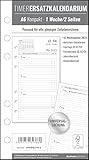 Timer Ersatzkalendarium A6 2023 - Bürokalender - Buchkalender A6 (9,5x17 cm)- Universallochung - 1 Woche 2 Seiten - 128 Seiten - Alpha Edition