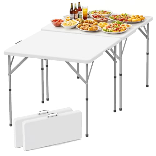 34'' Square Folding Card Table 2 Pcs,Dining Table with Handle & Safety Lock - image 2