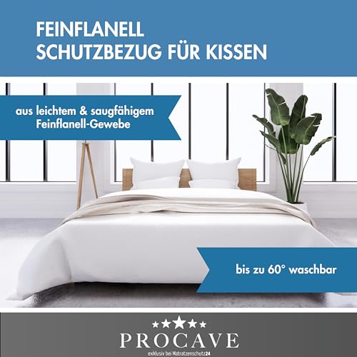 PROCAVE Feinflanell - Schutzbezug für Kissen in der Größe 100 x 100 cm Kissenbezug aus 100% Baumwolle mit Reißverschluss - Made in Germany - schützt Das Kissen vor Verunreinigung