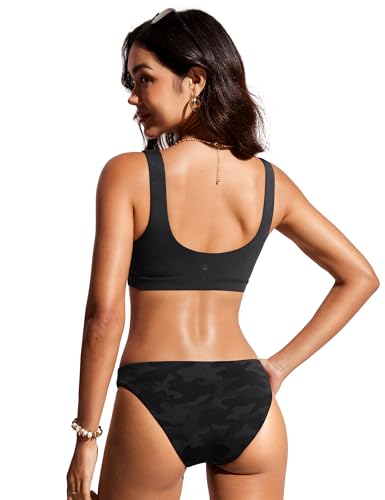 CRZ YOGA Womens Scoop Neck Bikini Tops Wide Straps U Back Bathing Suit Swimsuit Push Up Padded Sports Bra2