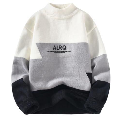 Pull col montant homme blanc en sweat-shirt avec fermeture zippée