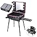 AW Rolling Makeup Case Mirror Light 26inch Extra Large Cosmetic Storage Luggage Travel Adjustable Leg Extendable Tray