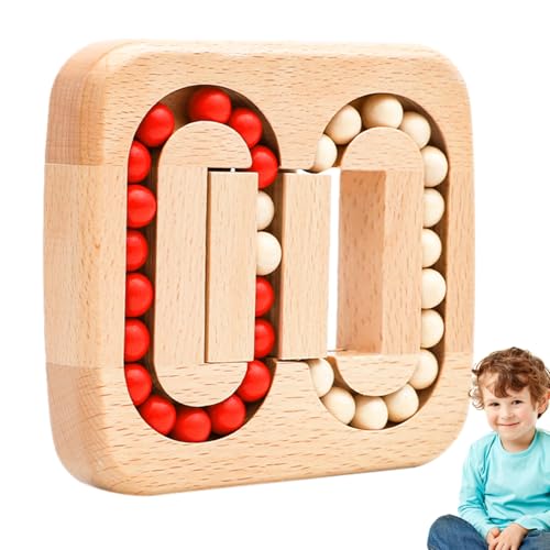 Cubo mágico de frijol giratorio – madera 11,5 x 13 x 2 cm | Cubo Puzzle Dedo Fidget, juguete antiestrés | Rompecabezas Sensorial Giratorio para adultos y Cestas de Pascua