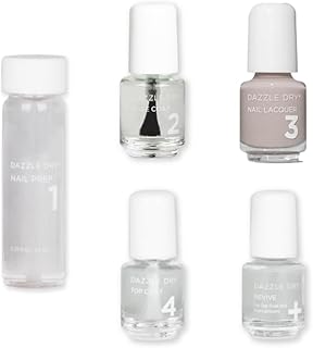 Dazzle Dry Mini Kit 4 Step System - Chiffon Moment Mini Kit - A sheer warm taupe. Sheer cream. (5 Piece Kit / 5 Manicures)