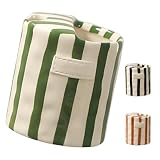 EYDHCN Retro Striped Hand-Painted Ceramic Mark Hand-Held Cup, Heat-Resistant Non-Slip Retro Striped Hand Painted Ceramic Mug,Porcelain Coffee Cup for Kitchen and Dining (Green)