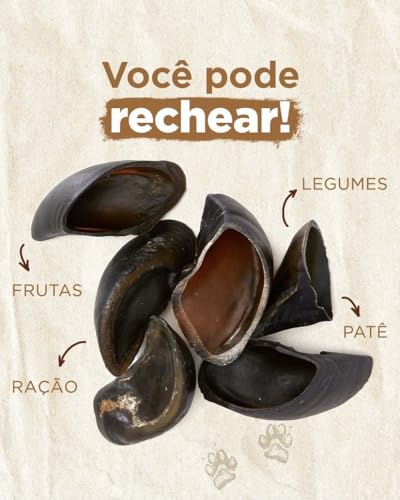 Natural Farm Casco Bovino Recheável E Resistente Para Cães, Petisco Para Cachorros Pacote Com 6 Unid