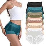6 Pack Silky Smooth Satin High Waist Underwear for Women, Silk-Lined Comfort Frozen Silk Panties with Silky Tactile Touch (US, Alpha, X-Large, Regular, Regular, Multicolor)